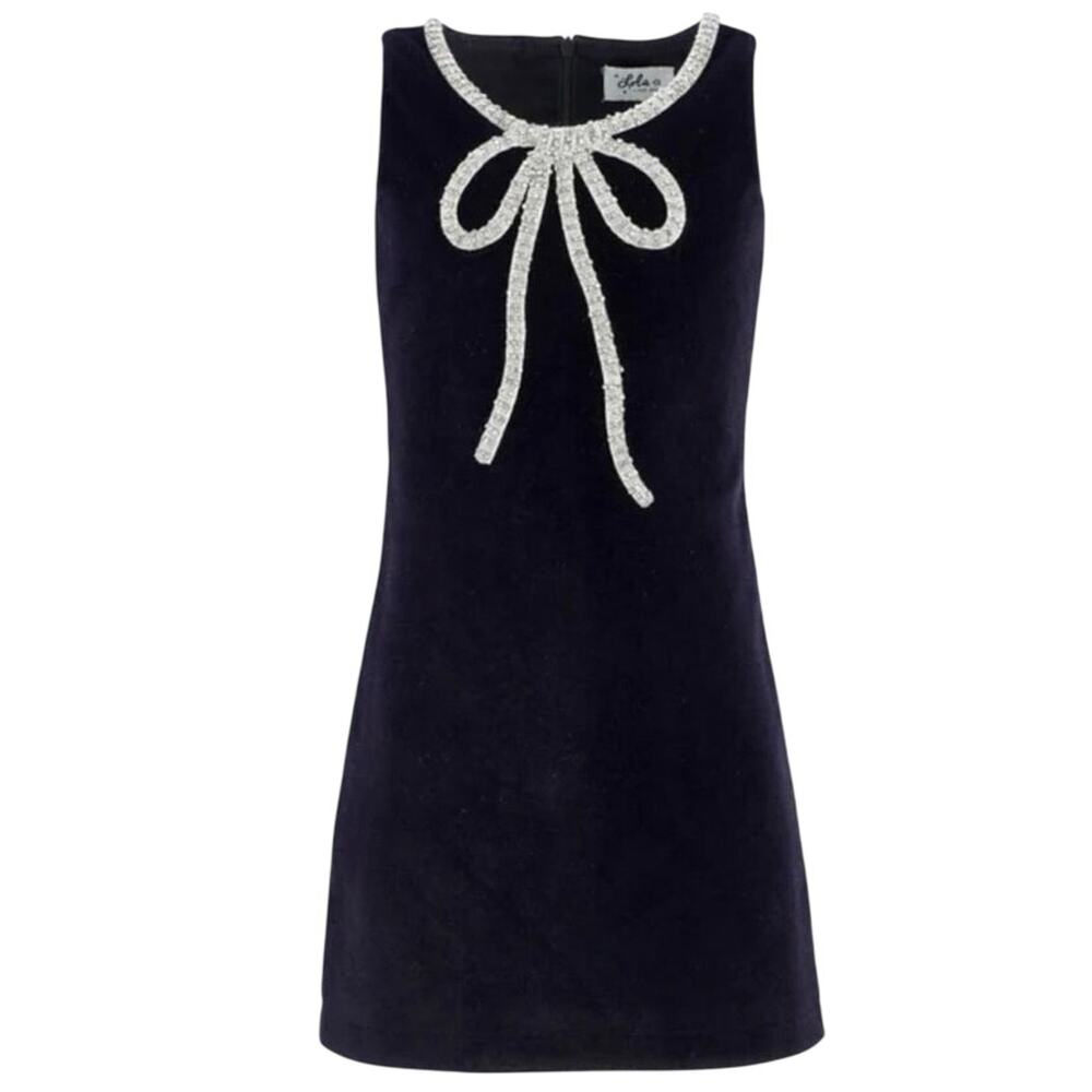 Lola + the boys VELVET BOW PRINCESS DRESS girls size 8